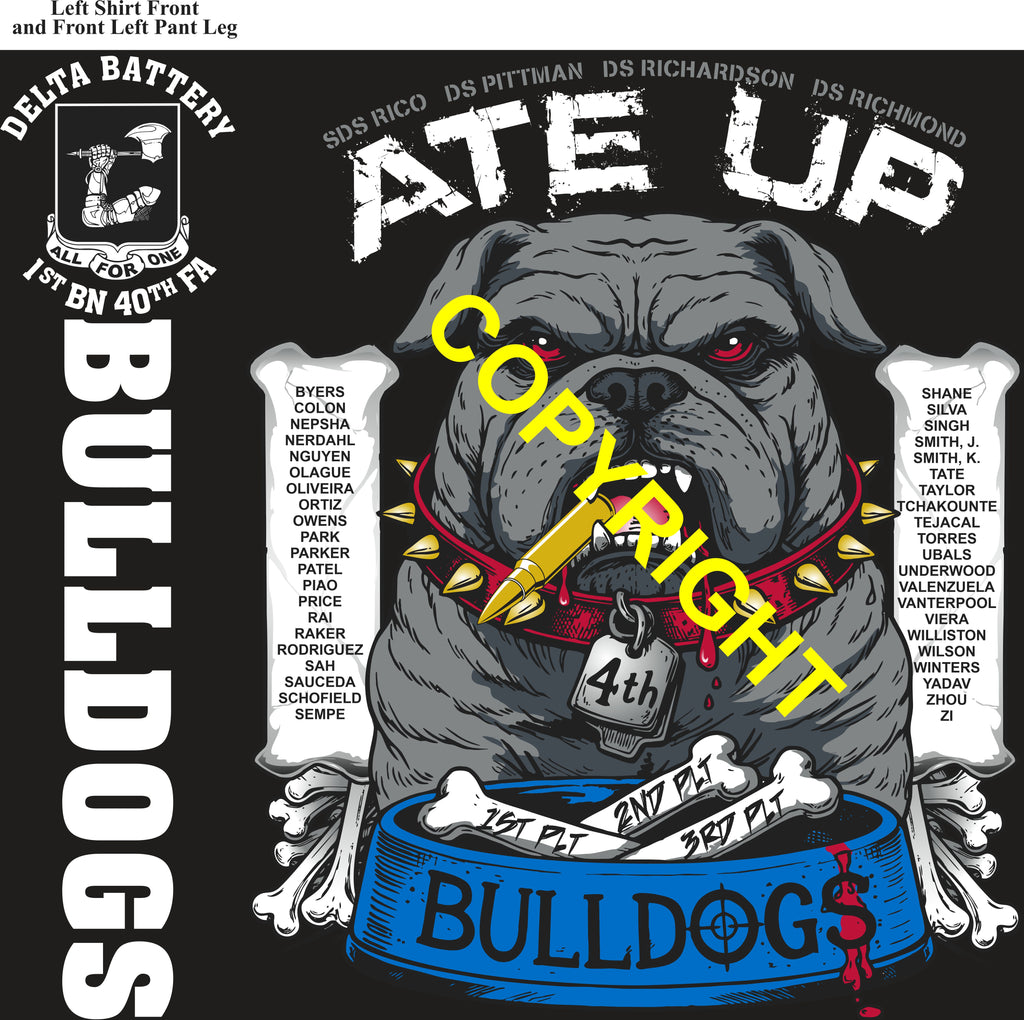 Platoon Items (direct-to-garment print) DELTA 1st 40th BULLDOGS 4th PLATOON MAY 2026 GRADUATED 5-29-2026