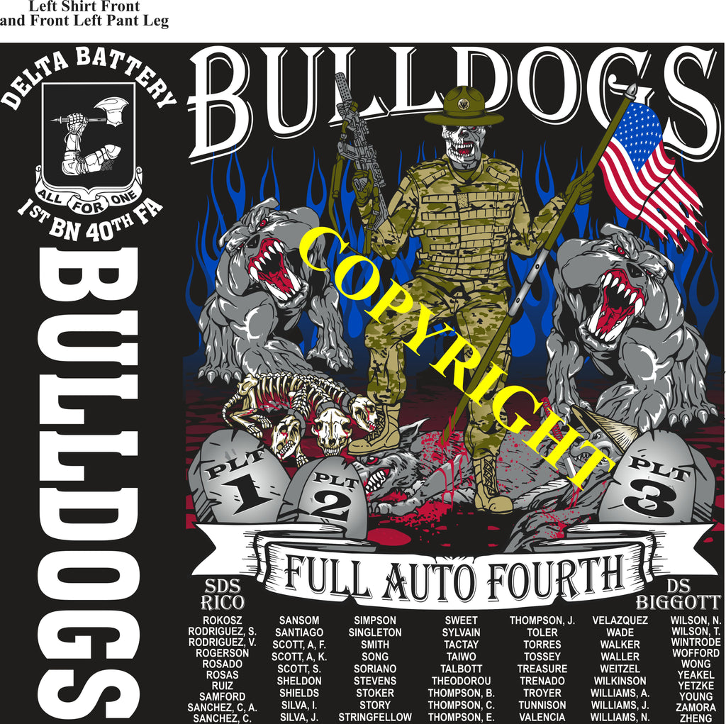 Platoon Items (direct-to-garment print) DELTA 1st 40th BULLDOGS 4th PLATOON OCT 2024