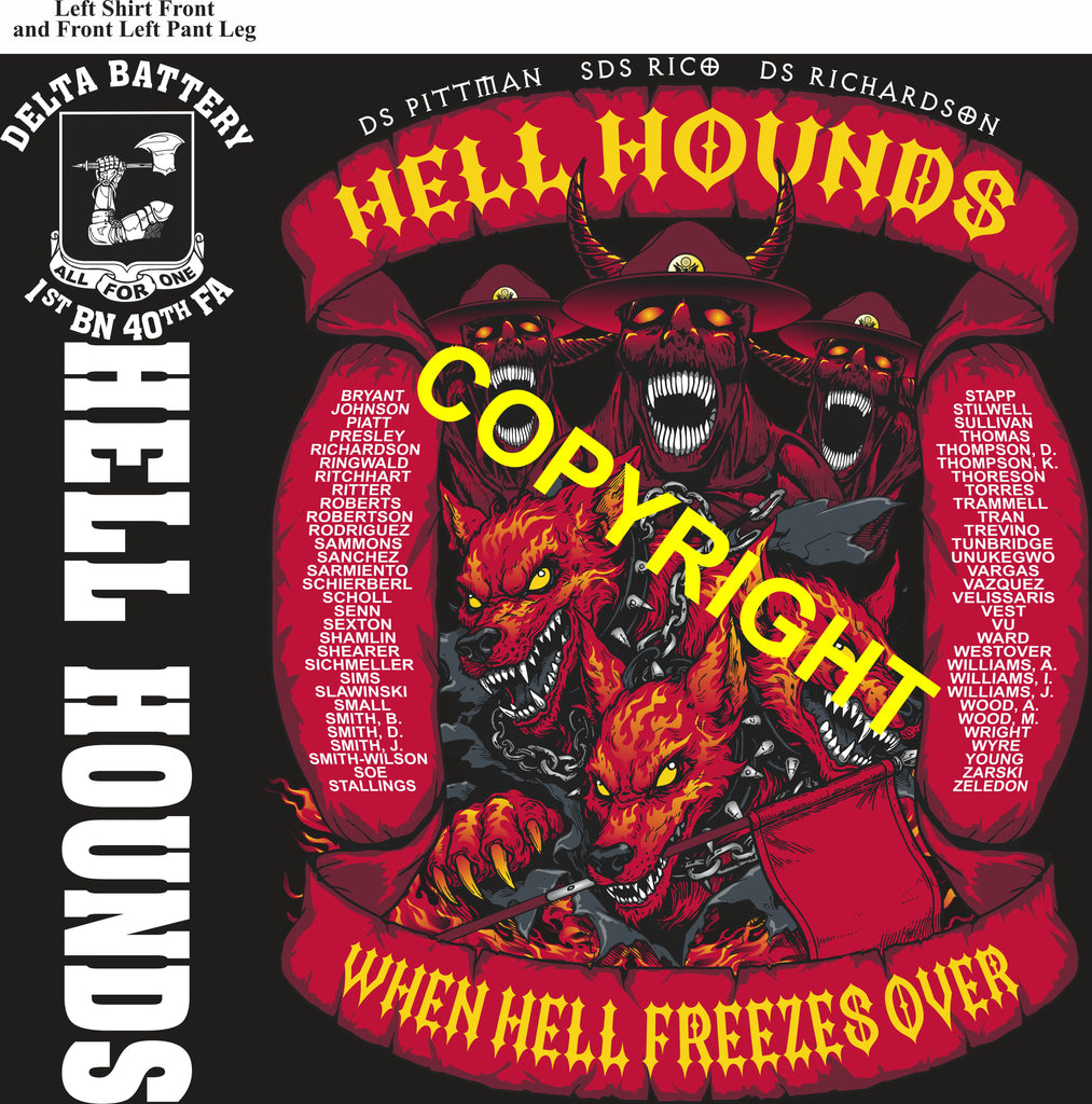Platoon Items (direct-to-garment print) DELTA 1st 40th HELL HOUNDS 4th PLATOON AUG 2026 PRE-SALE GRADUATING 8-21-2026