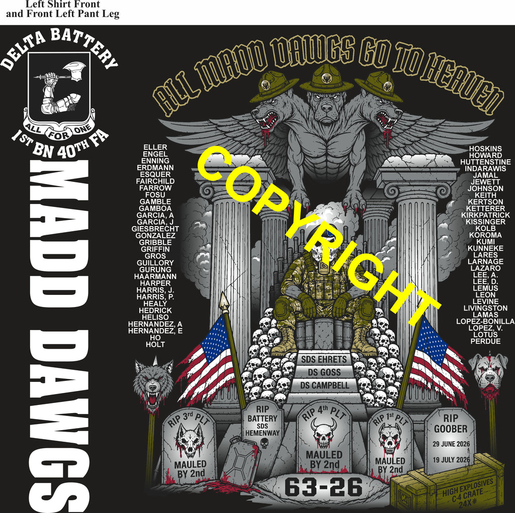 Platoon Items (direct-to-garment print) DELTA 1st 40th MADD DAWGS 2nd PLATOON AUG 2026 PRE-SALE GRADUATING 8-21-2026