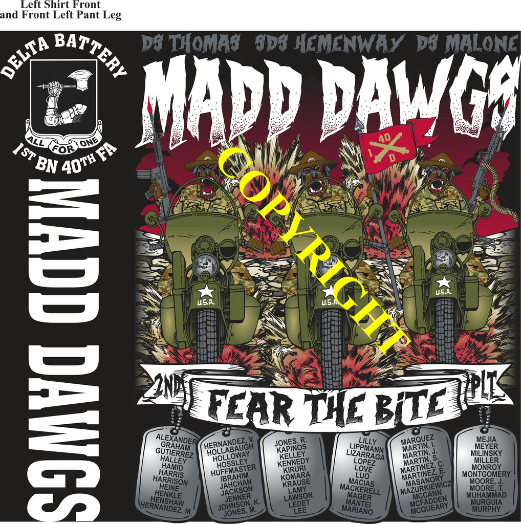 Platoon Items (direct-to-garment print) DELTA 1st 40th MADD DAWGS 2nd PLATOON DEC 2024