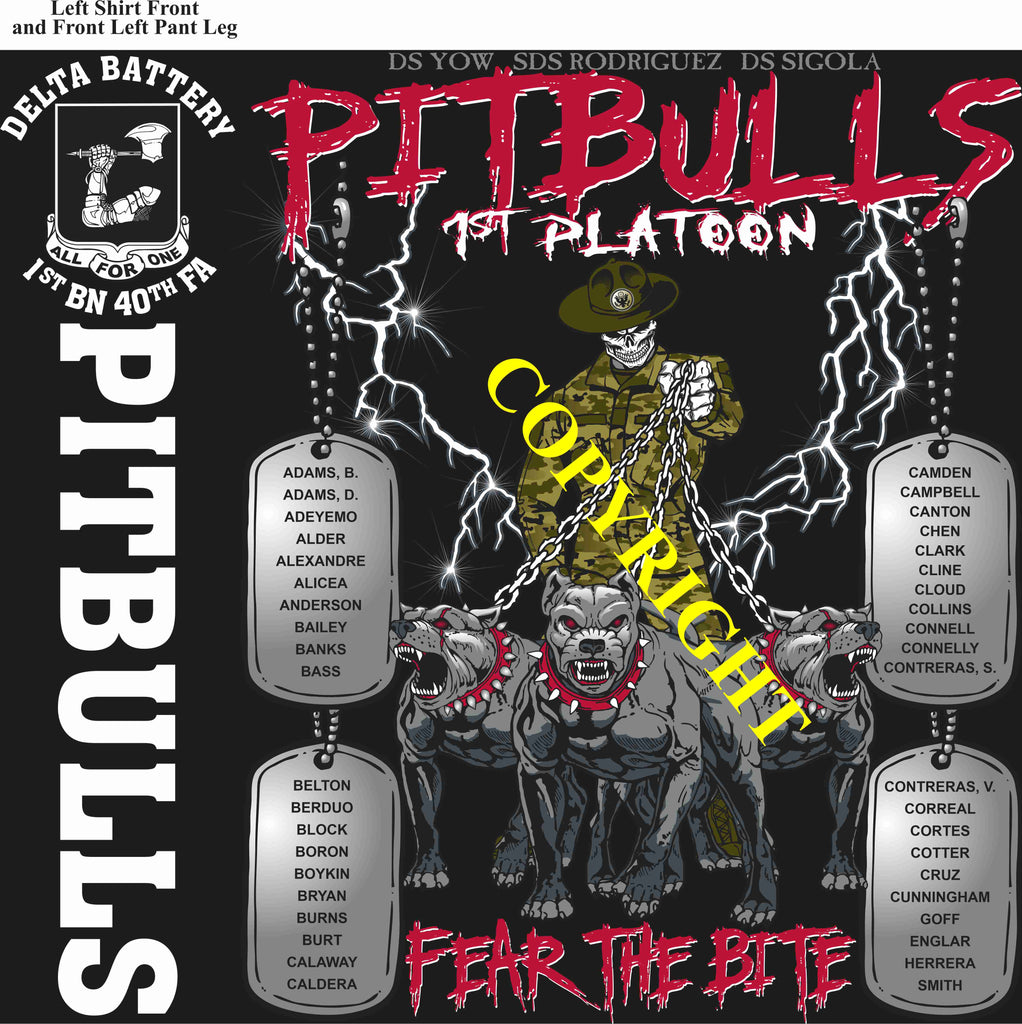 Platoon Items (direct-to-garment print) DELTA 1st 40th PITBULLS 1st PLATOON APR 2025