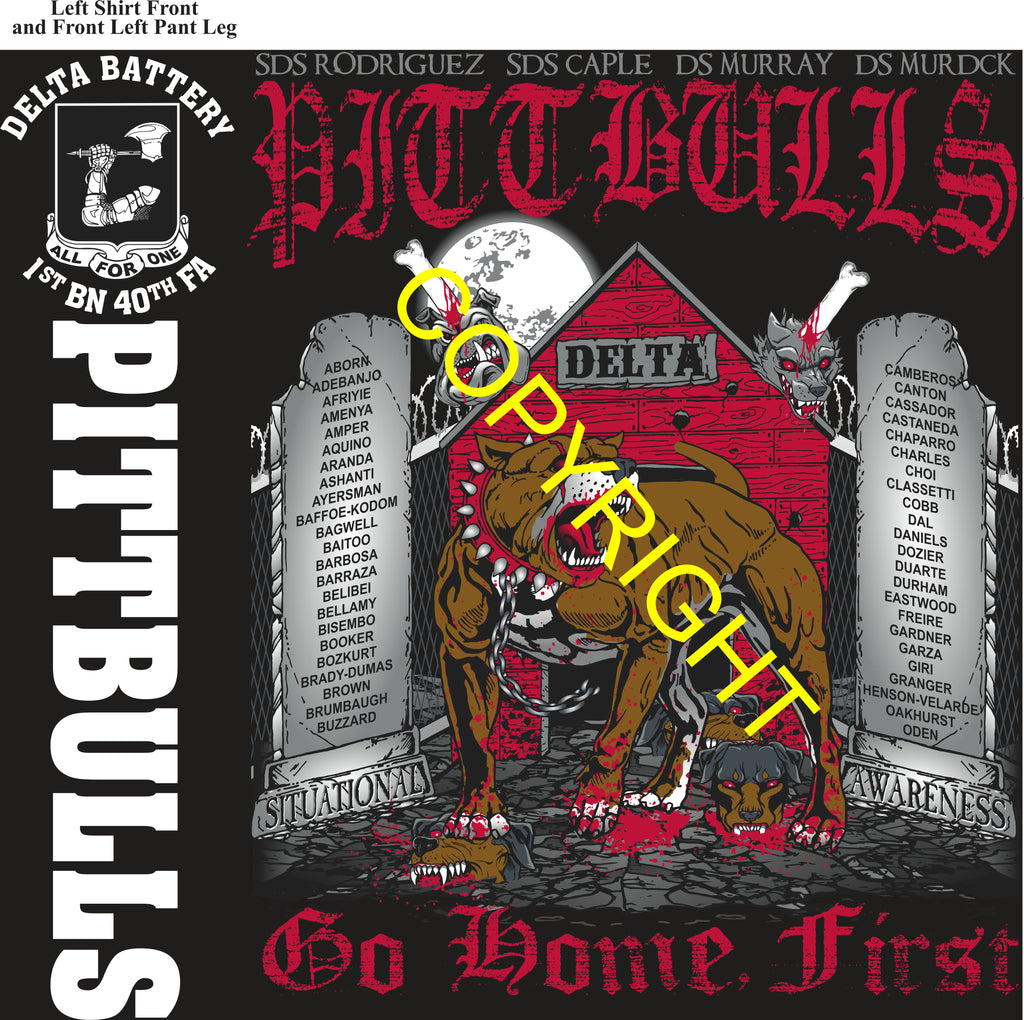 Platoon Items (direct-to-garment print) DELTA 1st 40th PITBULLS 1st PLATOON FEB 2026 GRADUATED 2-6-2026