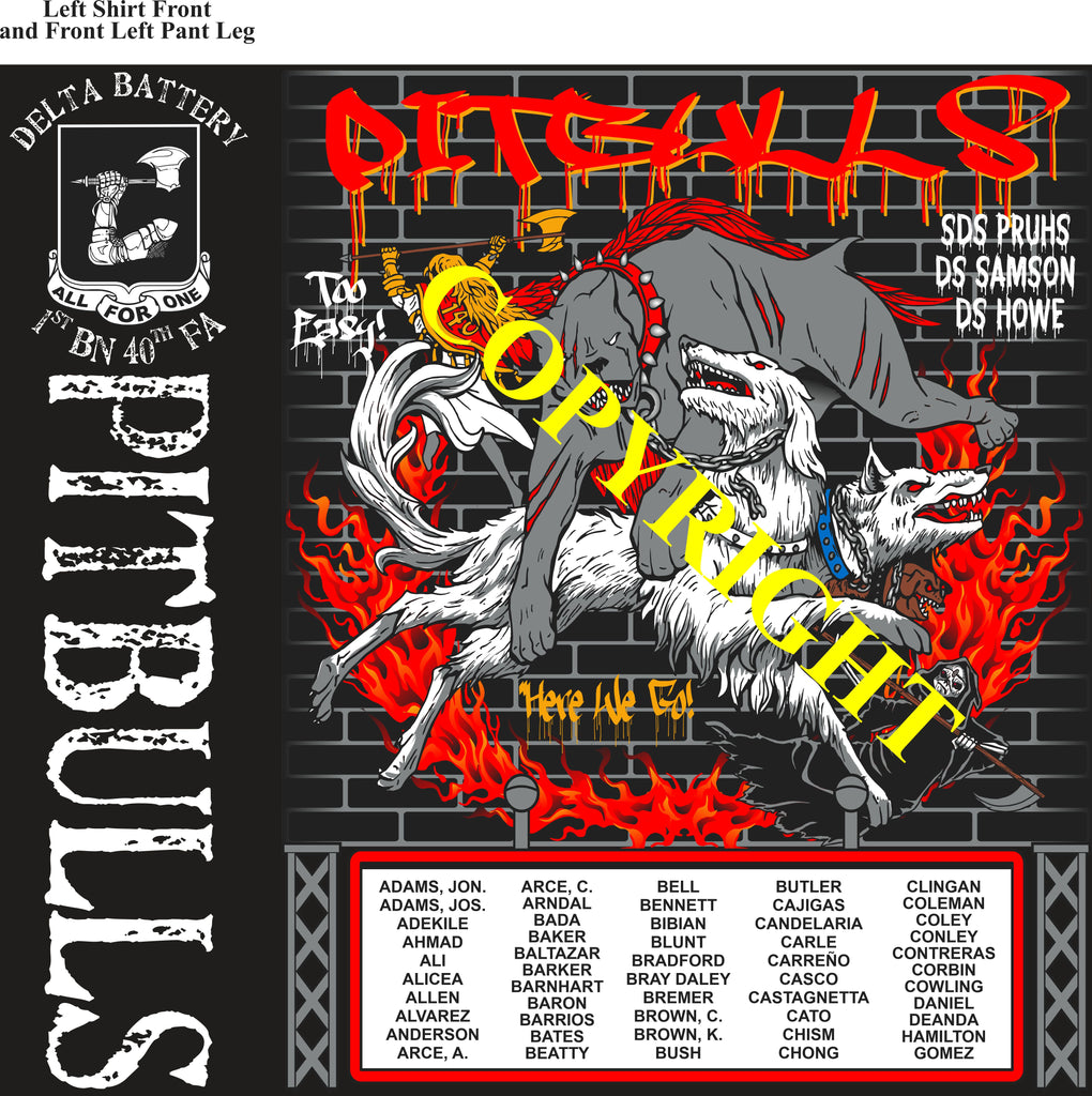 Platoon Items (2nd generation print) DELTA 1st 40th PITBULLS 1st PLATOON OCT 2023