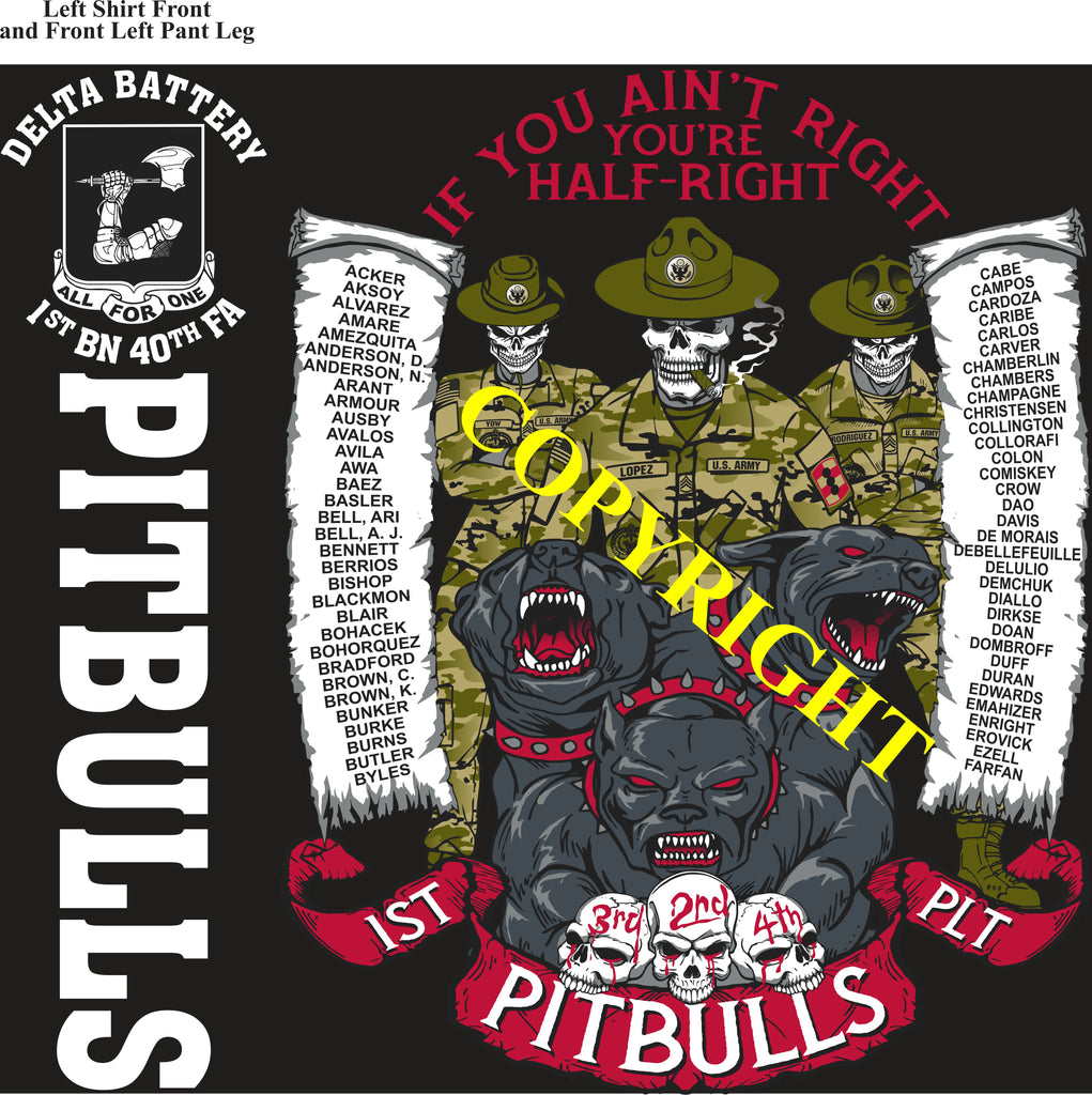 Platoon Items (direct-to-garment print) DELTA 1st 40th PITBULLS 1st PLATOON OCT 2024