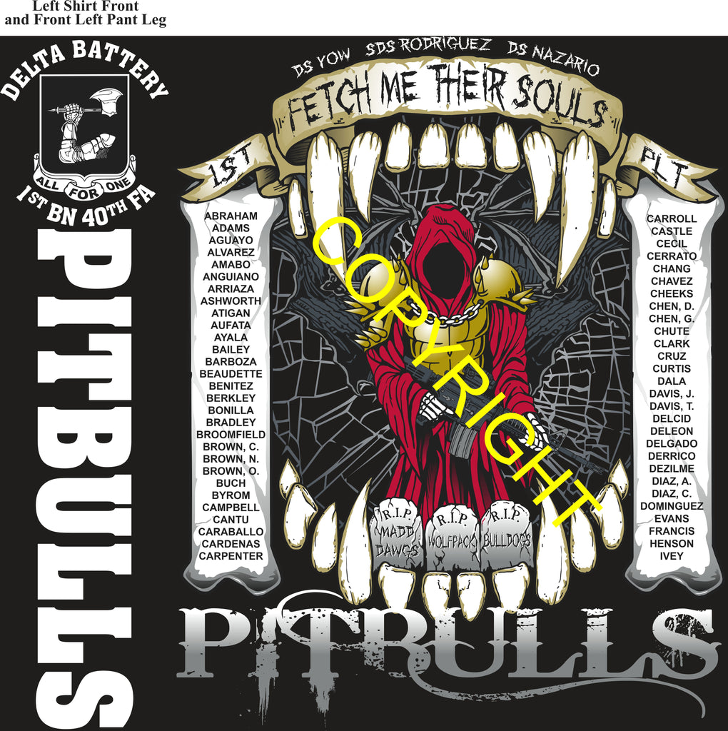 Platoon Items (direct-to-garment print) DELTA 1st 40th PITBULLS 1st PLATOON OCT 2025 GRADUATED 10-10-2025