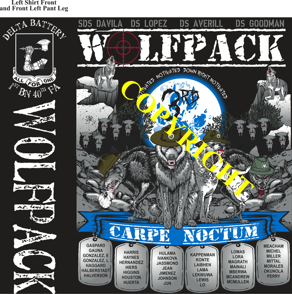 Platoon Items (2nd generation print) DELTA 1st 40th WOLFPACK 3rd PLATOON JULY 2023