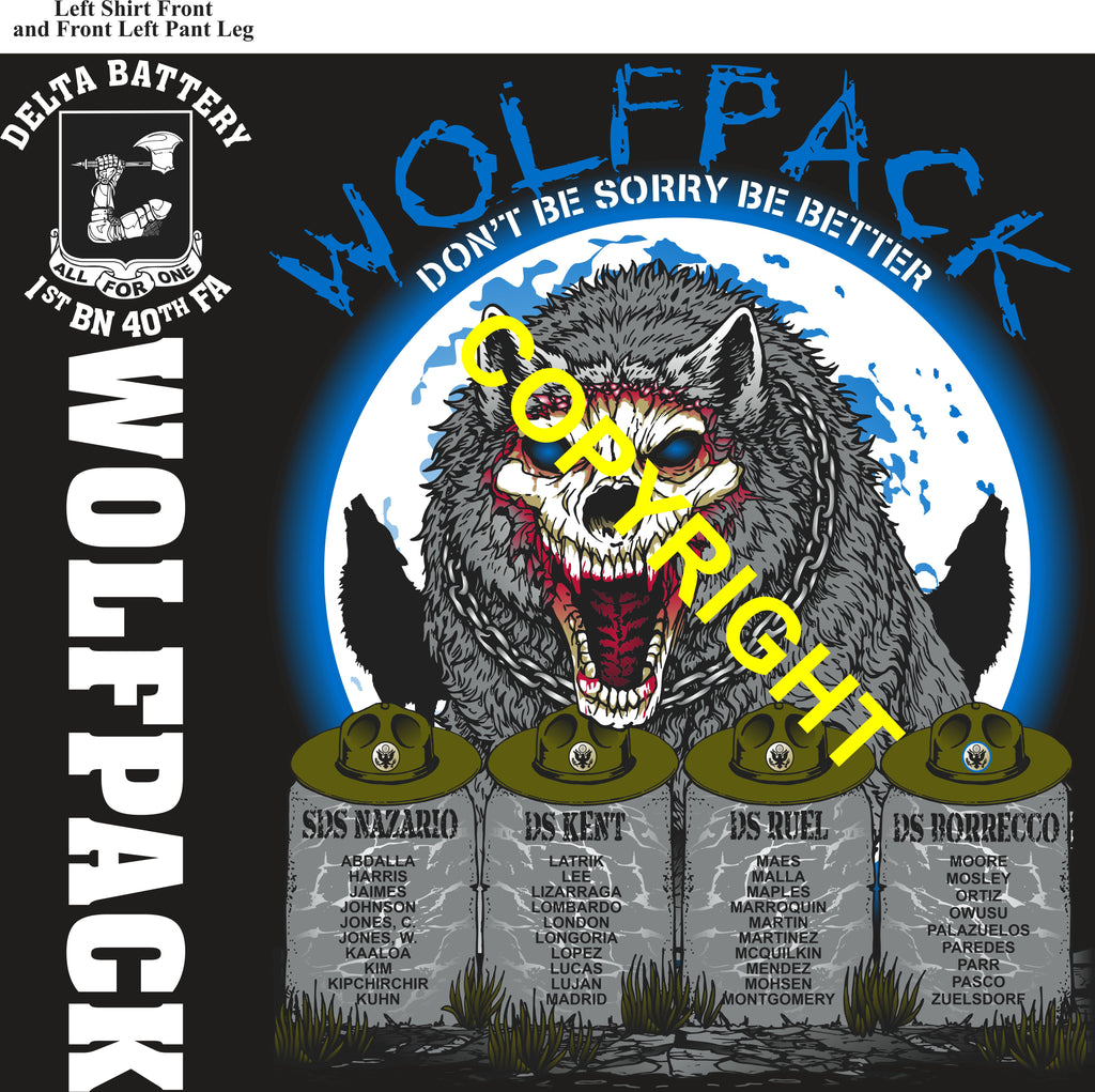 Platoon Items (direct-to-garment print) DELTA 1st 40th WOLFPACK 3rd PLATOON MAY 2026  GRADUATED 5-29-2026