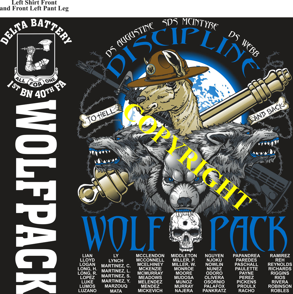 Platoon Items (direct-to-garment print) DELTA 1st 40th WOLFPACK 3rd PLATOON OCT 2024