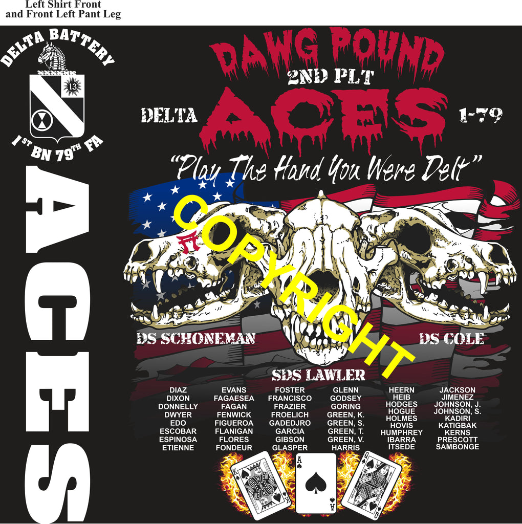 Platoon Items (direct-to-garment print) DELTA 1st 79th ACES 2nd PLATOON JAN 2026 PRE-ORDER GRADUATING 1-30-2026