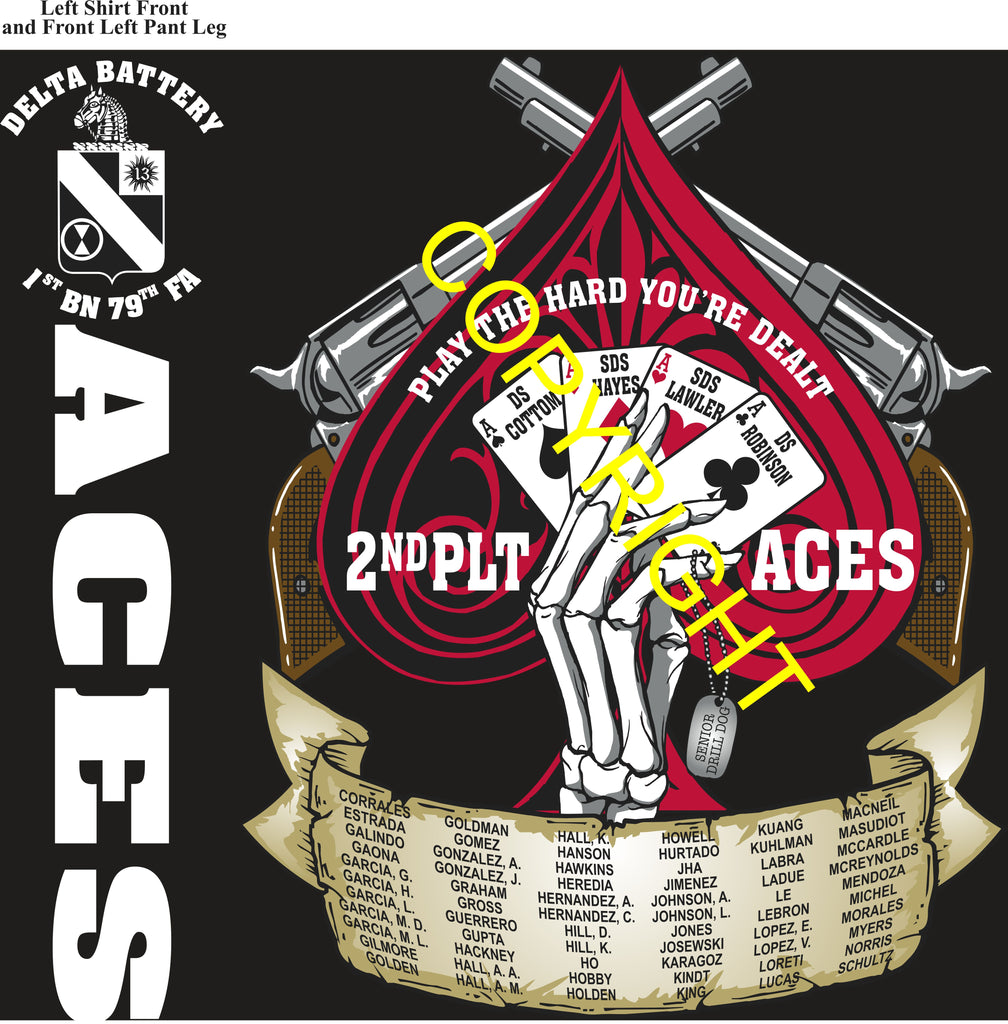 Platoon Items (direct-to-garment print) DELTA 1st 79th ACES 2nd PLATOON OCT 2025 PRE-ORDER GRADUATING 10-17-2025