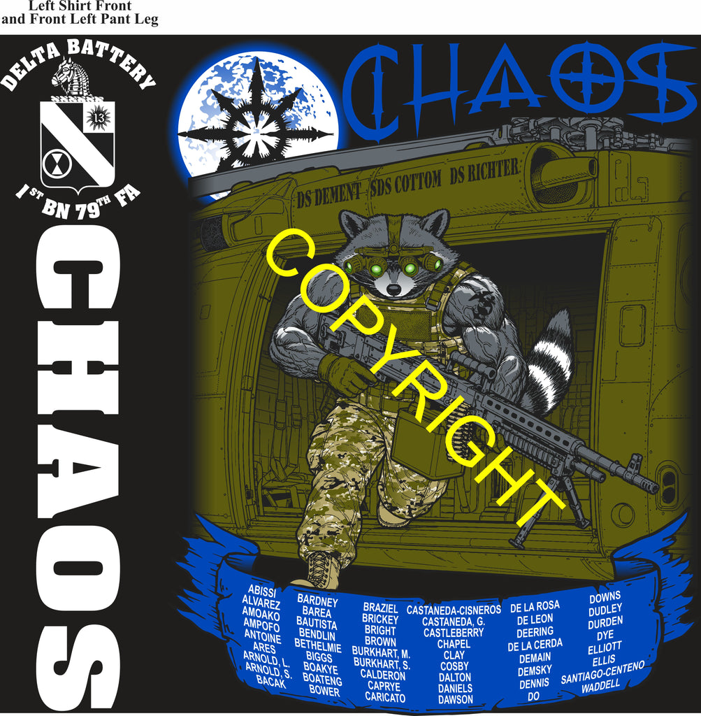Platoon Items (direct-to-garment print) DELTA 1st 79th CHAOS 1st PLATOON AUG 2026 PRE-SALE GRADUATING 8-7-2026