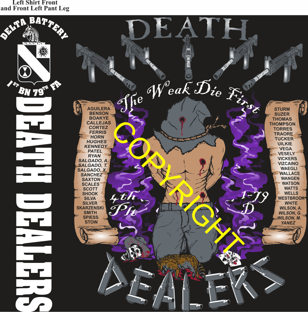 Platoon Items (direct-to-garment print) DELTA 1st 79th DEATH DEALERS 4th PLATOON AUG 2026 PRE-SALE GRADUATING 8-7-2026