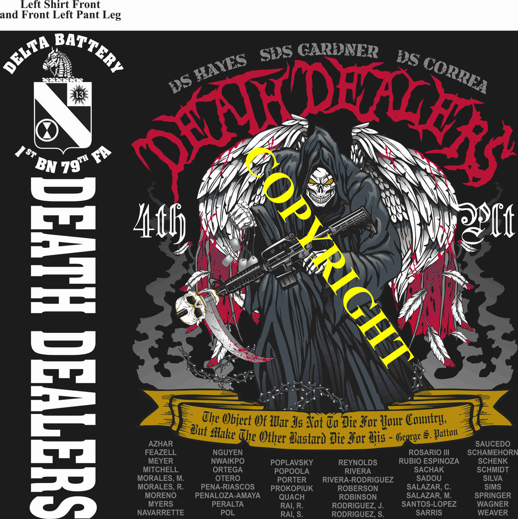 Platoon Items (direct-to-garment print) DELTA 1st 79th DEATH DEALERS 4th PLATOON JAN 2025 GRADUATED 1-24-2025
