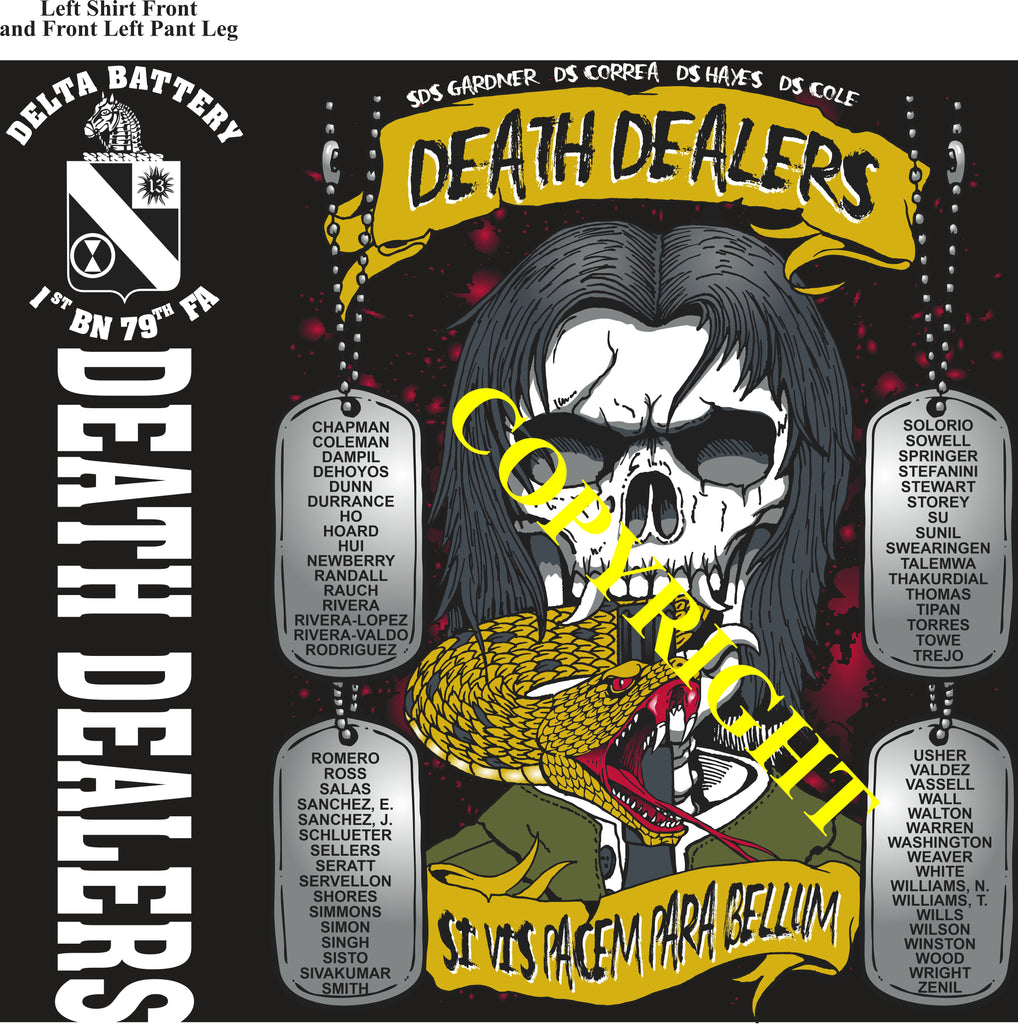 Platoon Items (direct-to-garment print) DELTA 1st 79th DEATH DEALERS 4th PLATOON OCT 2024