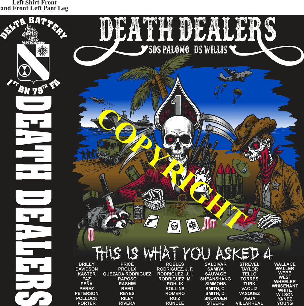Platoon Items (direct-to-garment print) DELTA 1st 79th DEATH DEALERS 4th PLATOON NOV 2026 PRE-SALE GRADUATING 11-6-2026
