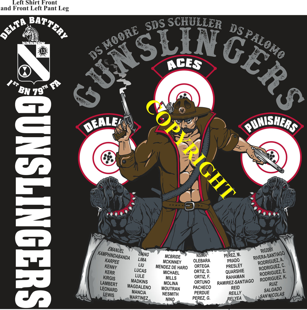 Platoon Items (direct-to-garment print) DELTA 1st 79th GUNSLINGERS 3rd PLATOON JULY 2025 GRADUATED 7-18-25