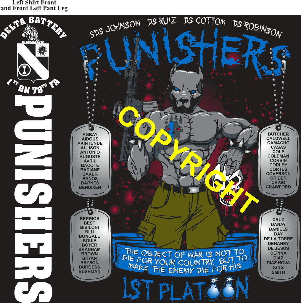 Platoon Items (direct-to-garment print) DELTA 1st 79th PUNISHERS 1st PLATOON JAN 2026 PRE-ORDER GRADUATING 1-30-2026