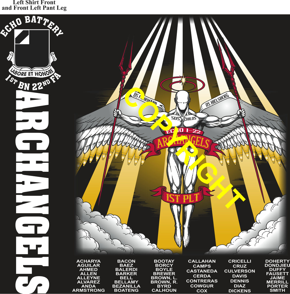 Platoon Items (direct-to-garment print) ECHO 1st 22nd ARCHANGELS 1st PLATOON JUL 2026 PRE-SALE GRADUATING 7-17-2026