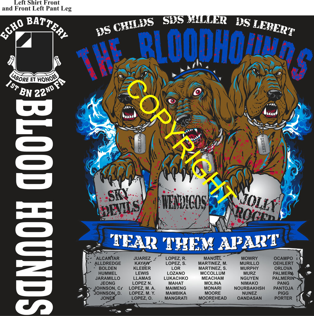 Platoon Items (direct-to-garment print) ECHO 1st 22nd BLOOD HOUNDS 3rd PLATOON SEPT 2025 GRADUATED 9-12-2025