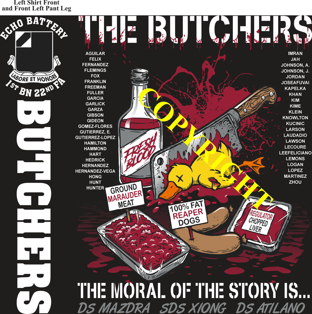 Platoon Items (direct-to-garment print) ECHO 1st 22nd BUTCHERS 2nd PLATOON OCT 2026 PRE-SALE GRADUATING 10-9-2026