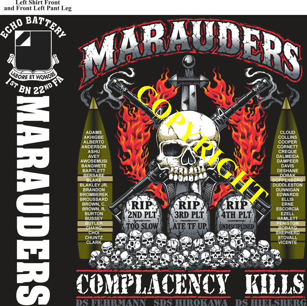Platoon Items (direct-to-garment print) ECHO 1st 22nd MARAUDERS 1st PLATOON OCT 2026 PRE-SALE GRADUATING 10-9-2026