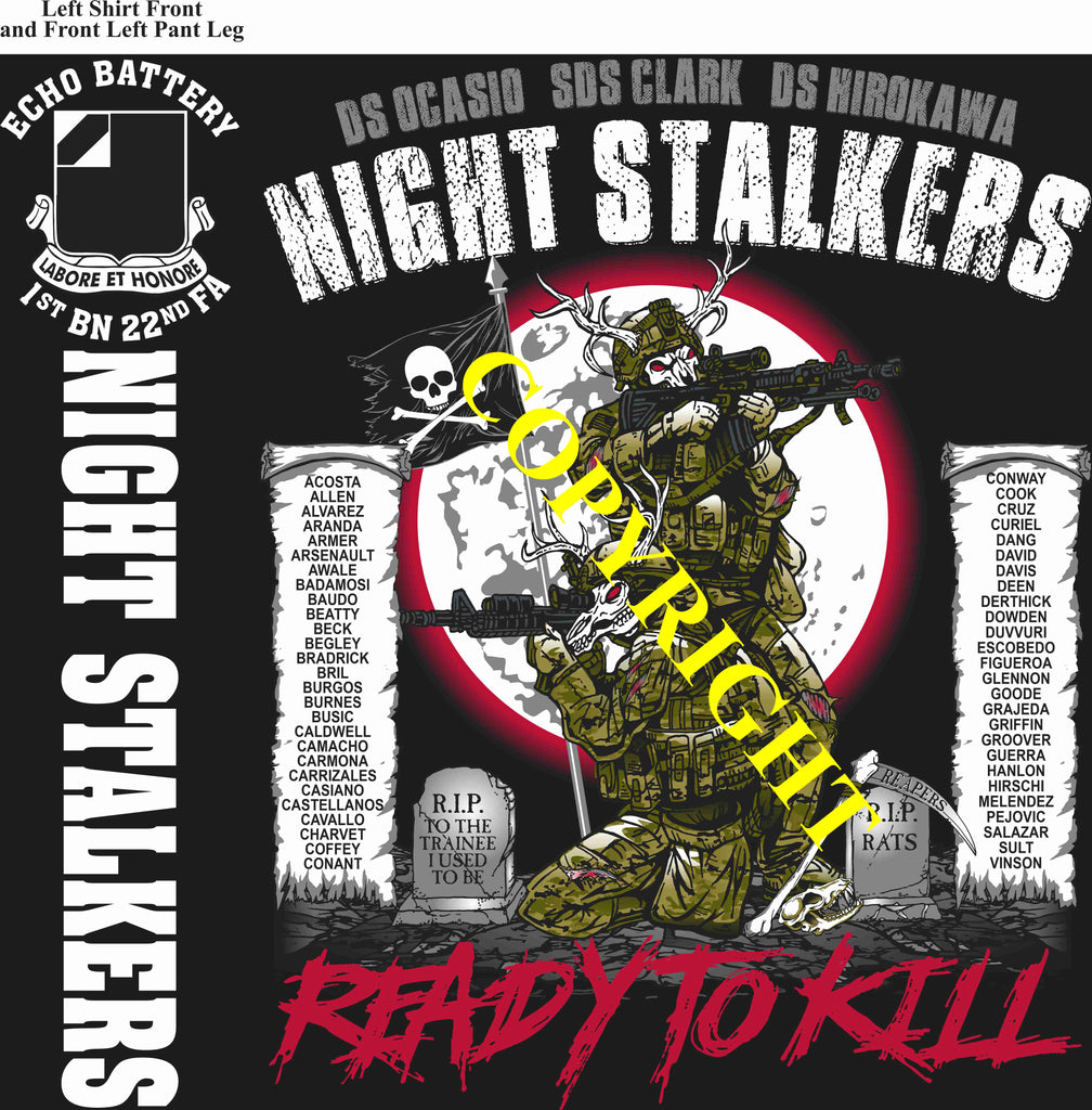 Platoon Items (direct-to-garment print) ECHO 1st 22nd NIGHTSTALKERS 1st PLATOON MAR 2025 3-21-2025