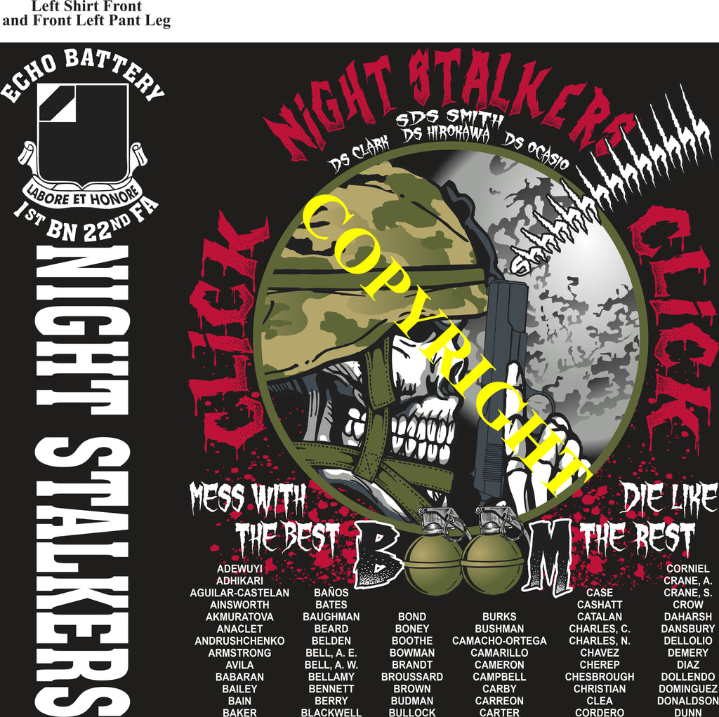 Platoon Items (direct-to-garment print) ECHO 1st 22nd NIGHT STALKERS 1st PLATOON NOV 2024