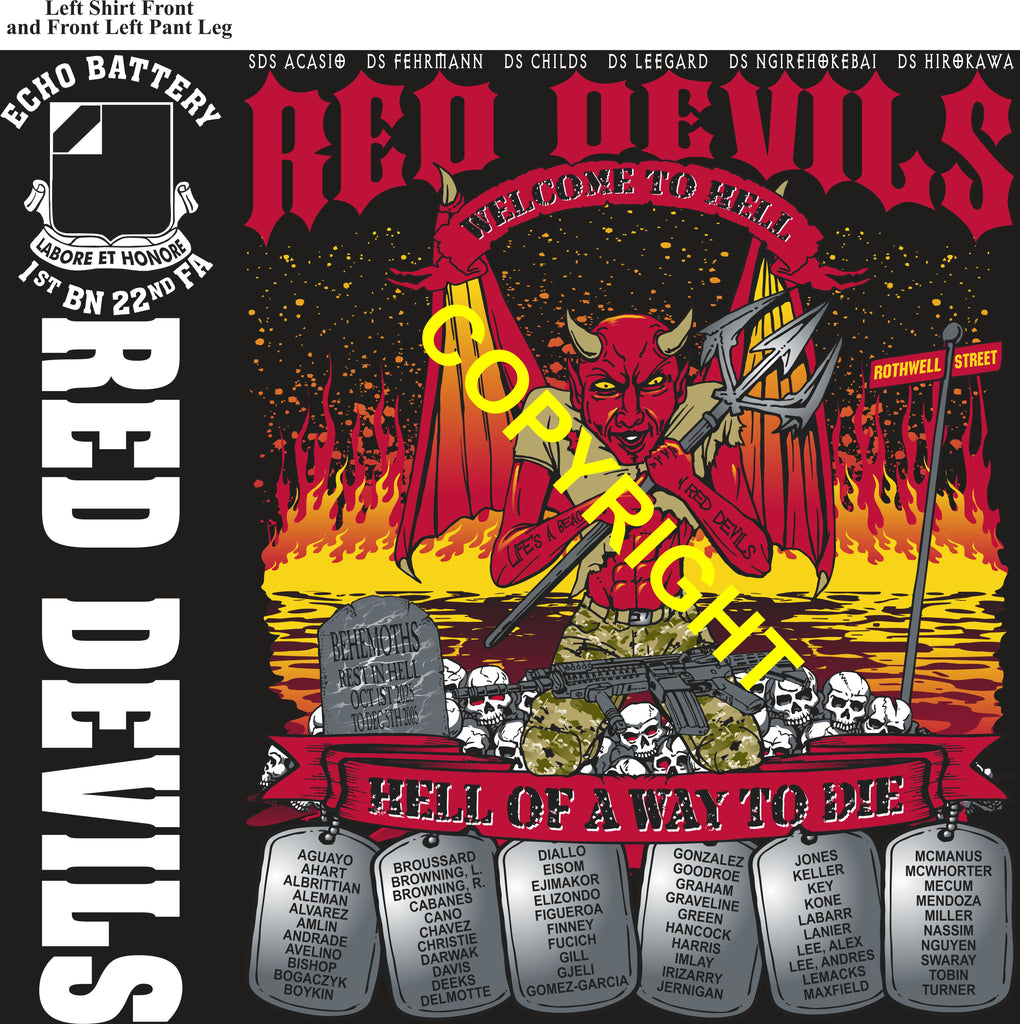 Platoon Items (direct-to-garment print) ECHO 1st 22nd RED DEVILS 1st PLATOON DEC 2025 PRE-ORDER GRADUATING 12-5-2025