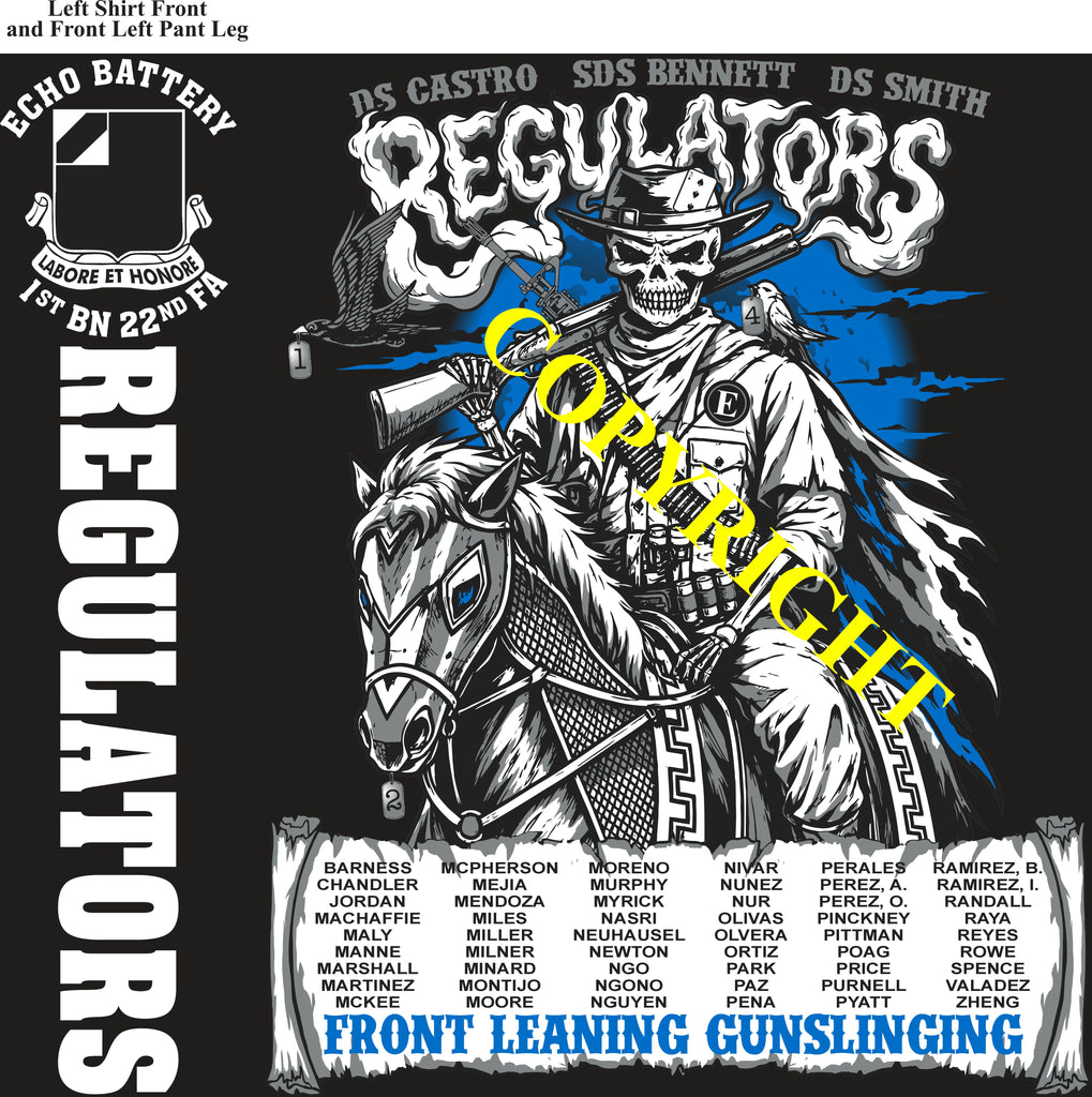 Platoon Items (direct-to-garment print) ECHO 1st 22nd REGULATORS 3rd PLATOON OCT 2026 PRE-SALE GRADUATING 10-9-2026