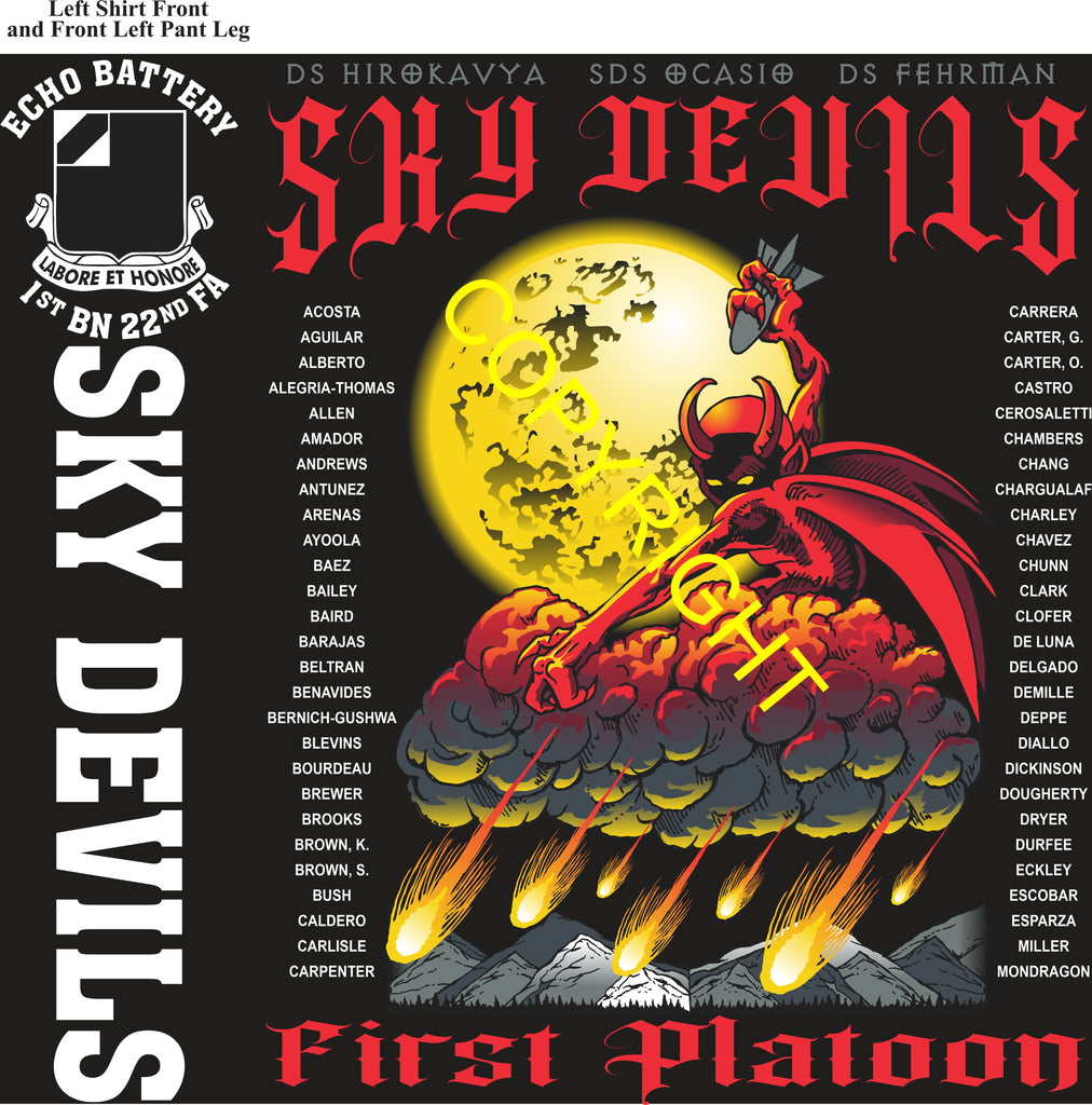 Platoon Items (direct-to-garment print) ECHO 1st 22nd SKY DEVILS 1st PLATOON SEPT 2025 GRADUATED 9-12-2025