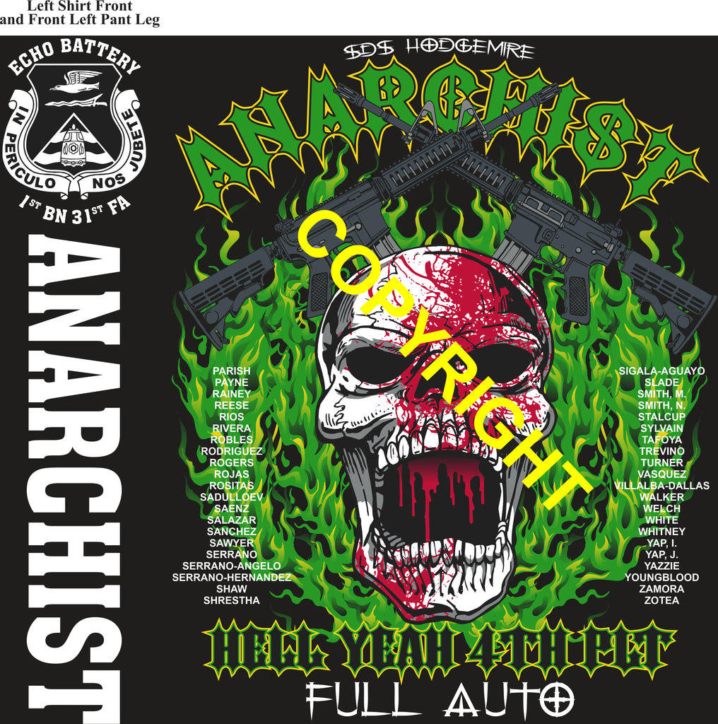 Platoon Items (direct-to-garment print) ECHO 1st 31st ANARCHISTS 4th PLATOON MAY 2026 GRADUATED 5-29-2026