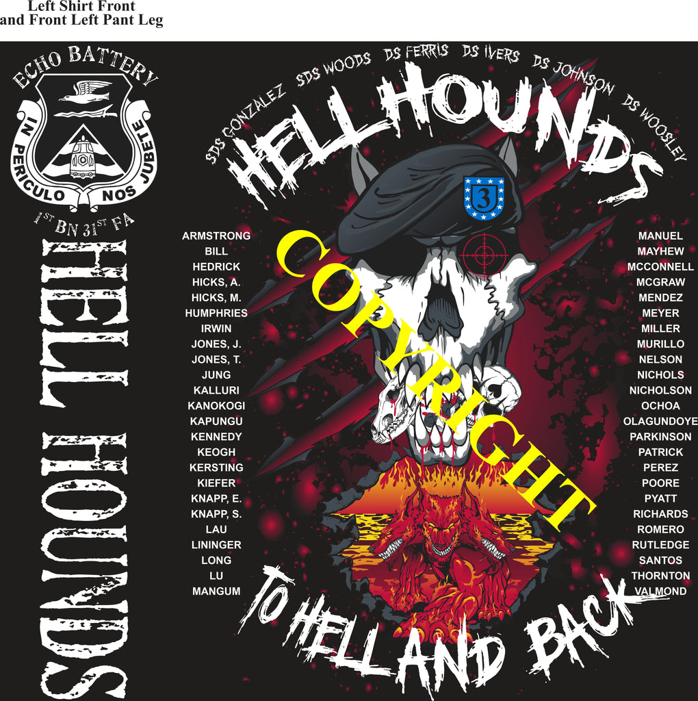 Platoon Items (2nd generation print) ECHO 1st 31st HELLHOUNDS 3rd Platoon AUG 2023