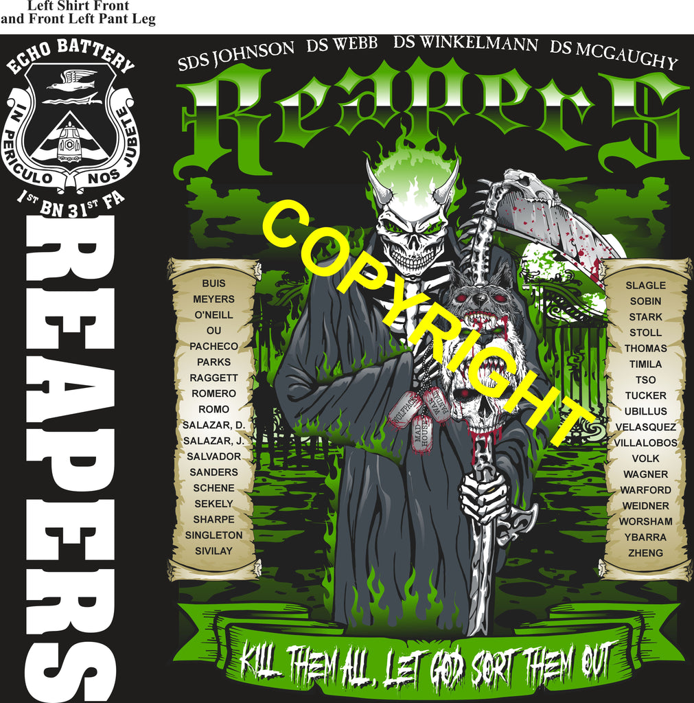 Platoon Items (direct-to-garment print) ECHO 1st 31st REAPERS 4th PLATOON AUG 2026 PRE-SALE GRADUATING 8-21-2026
