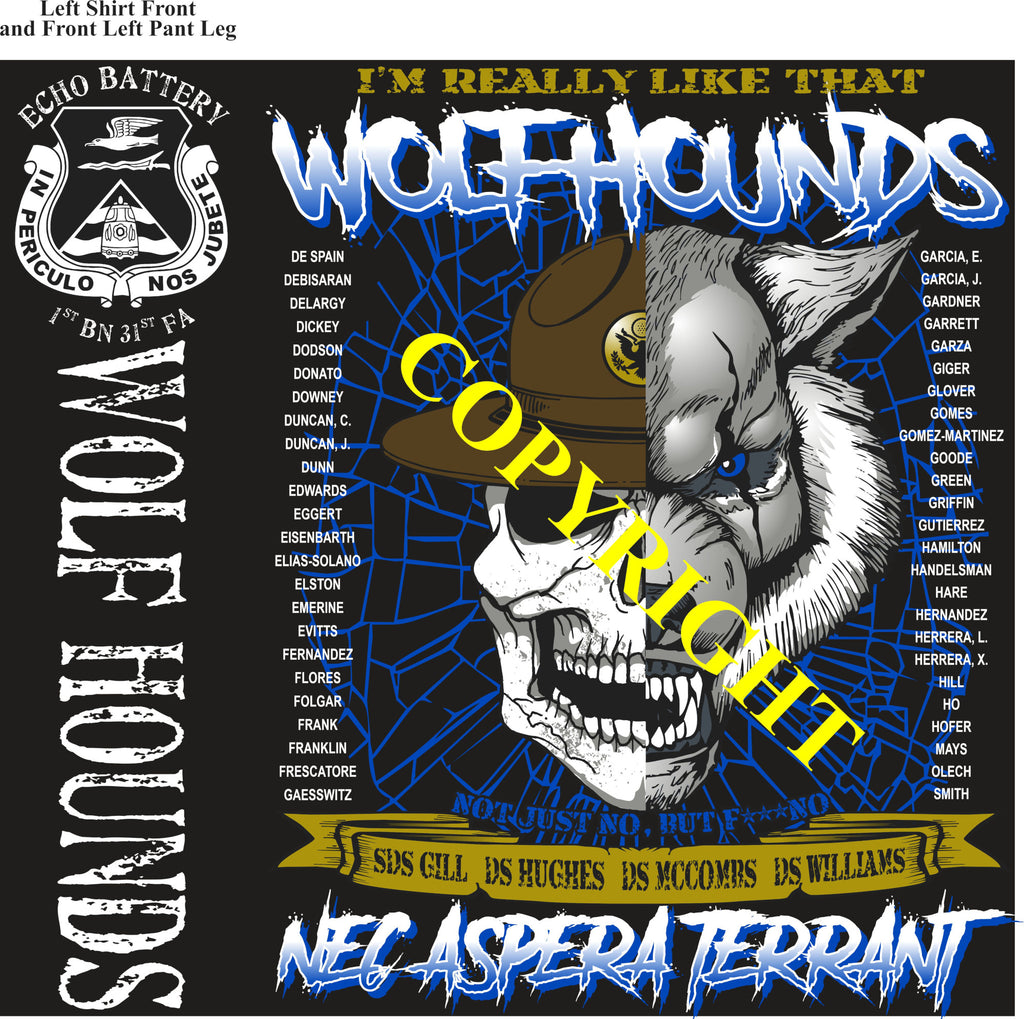 Platoon Items (2nd generation print) ECHO 1st 31st WOLF HOUNDS 2nd Platoon AUG 2023