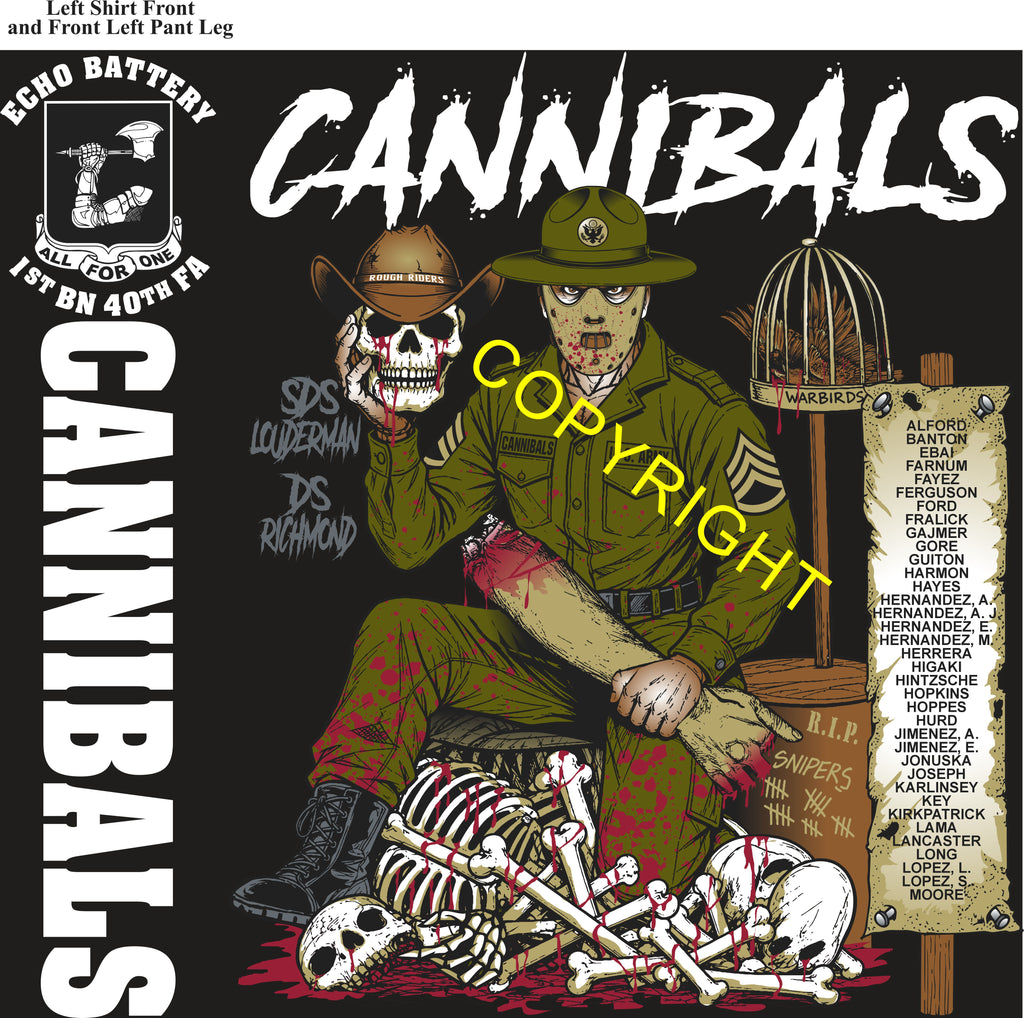 Platoon Items (direct-to-garment print) ECHO 1st 40th CANNIBALS 2nd PLATOON AUG 2026 GRADUATED 8-14-2026