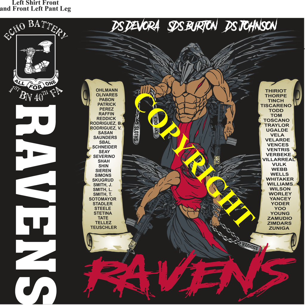 Platoon Items (direct-to-garment print) ECHO 1st 40th RAVENS 4th PLATOON NOV 2024