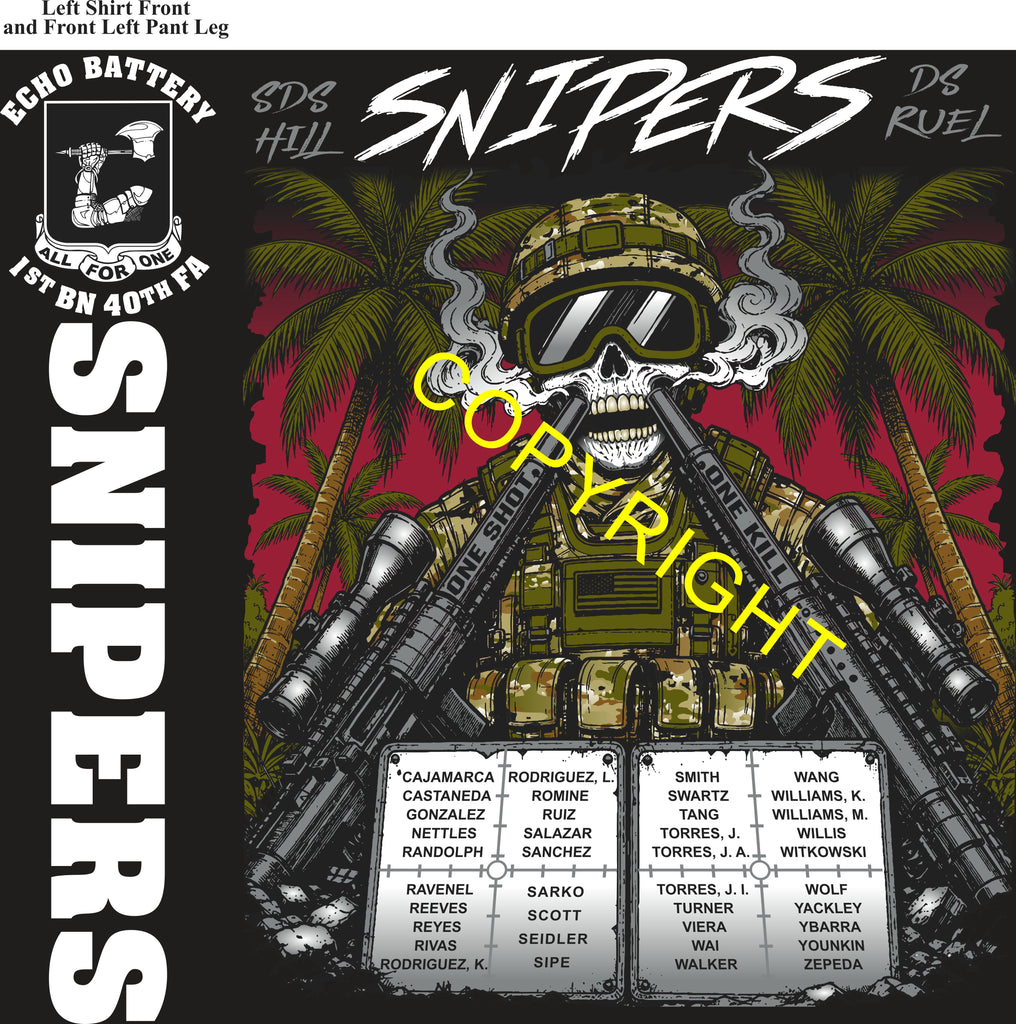 Platoon Items (direct-to-garment print) ECHO 1st 40th SNIPERS 4th PLATOON AUG 2026 GRADUATED 8-14-2026
