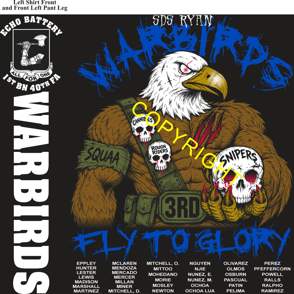 Platoon Items (direct-to-garment print) ECHO 1st 40th WARBIRDS 3rd PLATOON AUG 2026 GRADUATED 8-14-2026