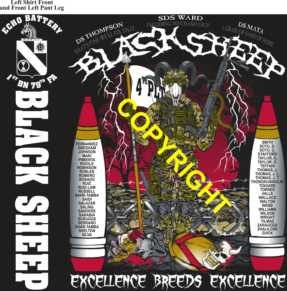 Platoon Items (direct-to-garment print) ECHO 1st 79th BLACK SHEEP 4th PLATOON MAR 2026 PRE-SALE GRADUATING 3-20-2026
