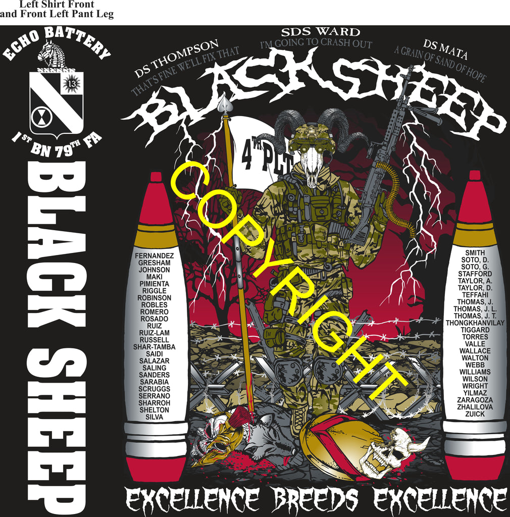 Platoon Items (direct-to-garment print) ECHO 1st 79th BLACK SHEEP 4th PLATOON MAR 2026 GRADUATED 3-20-2026