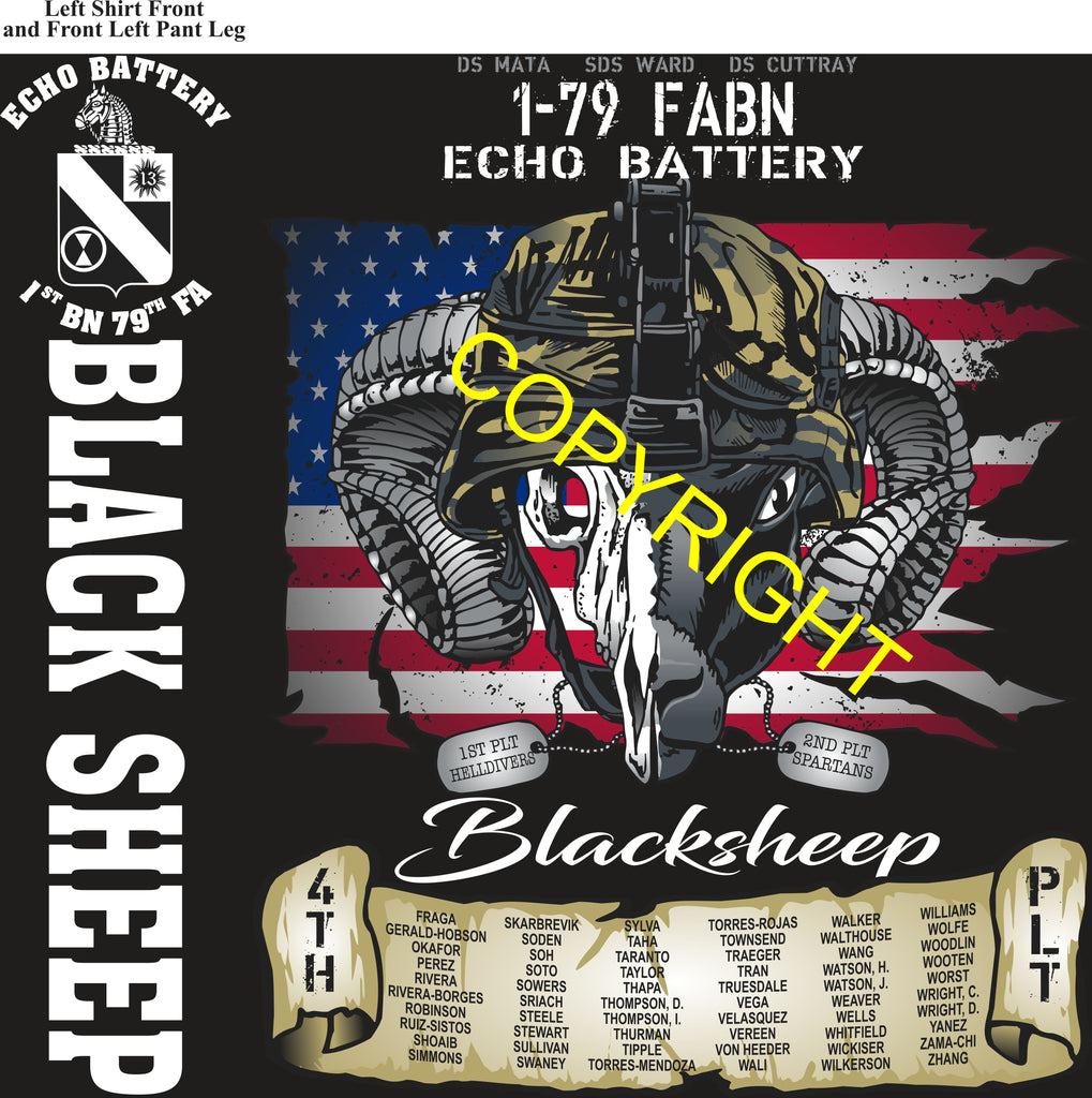 Platoon Items (direct-to-garment print) ECHO 1st 79th BLACK SHEEP 4th PLATOON NOV 2025 PRE-ORDER GRADUATING 11-21-2025