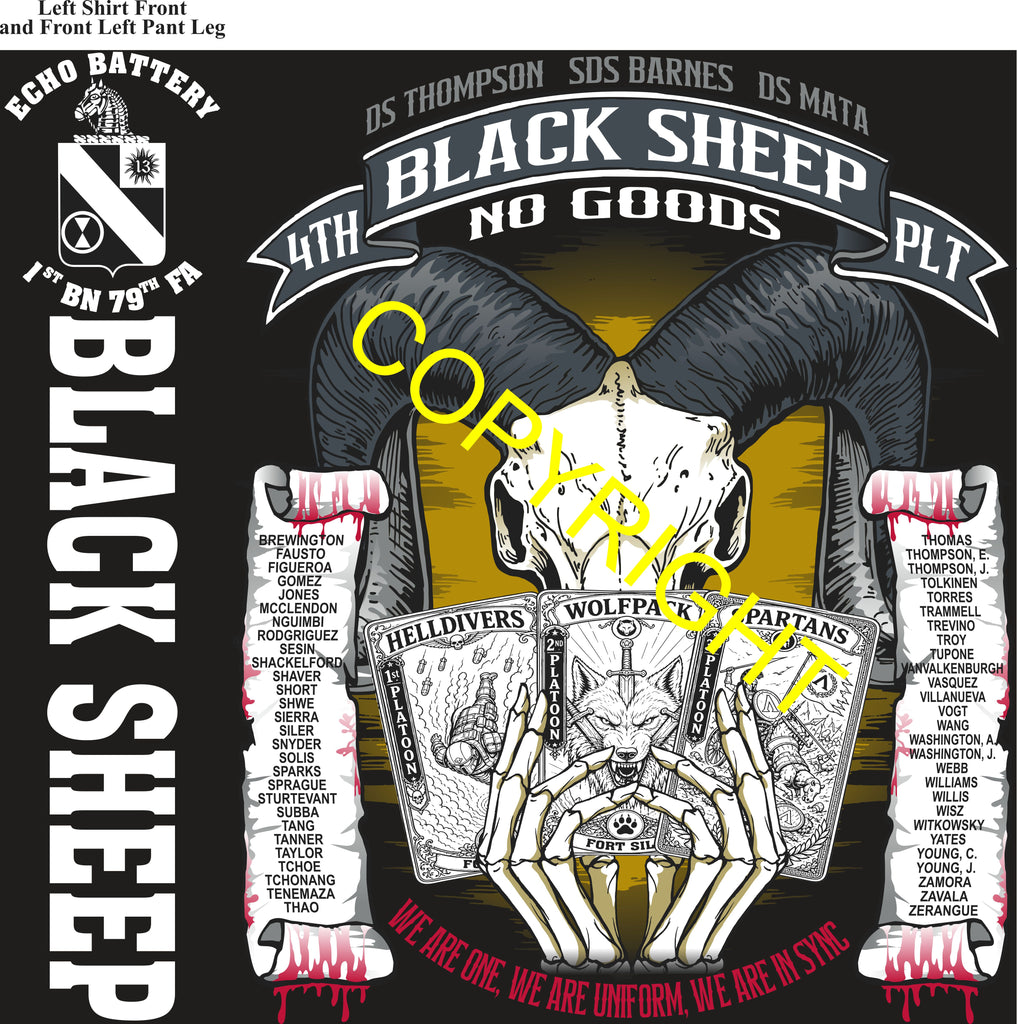 Platoon Items (direct-to-garment print) ECHO 1st 79th BLACK SHEEP 4th PLATOON SEPT 2026 PRE-SALE GRADUATING 9-18-2026