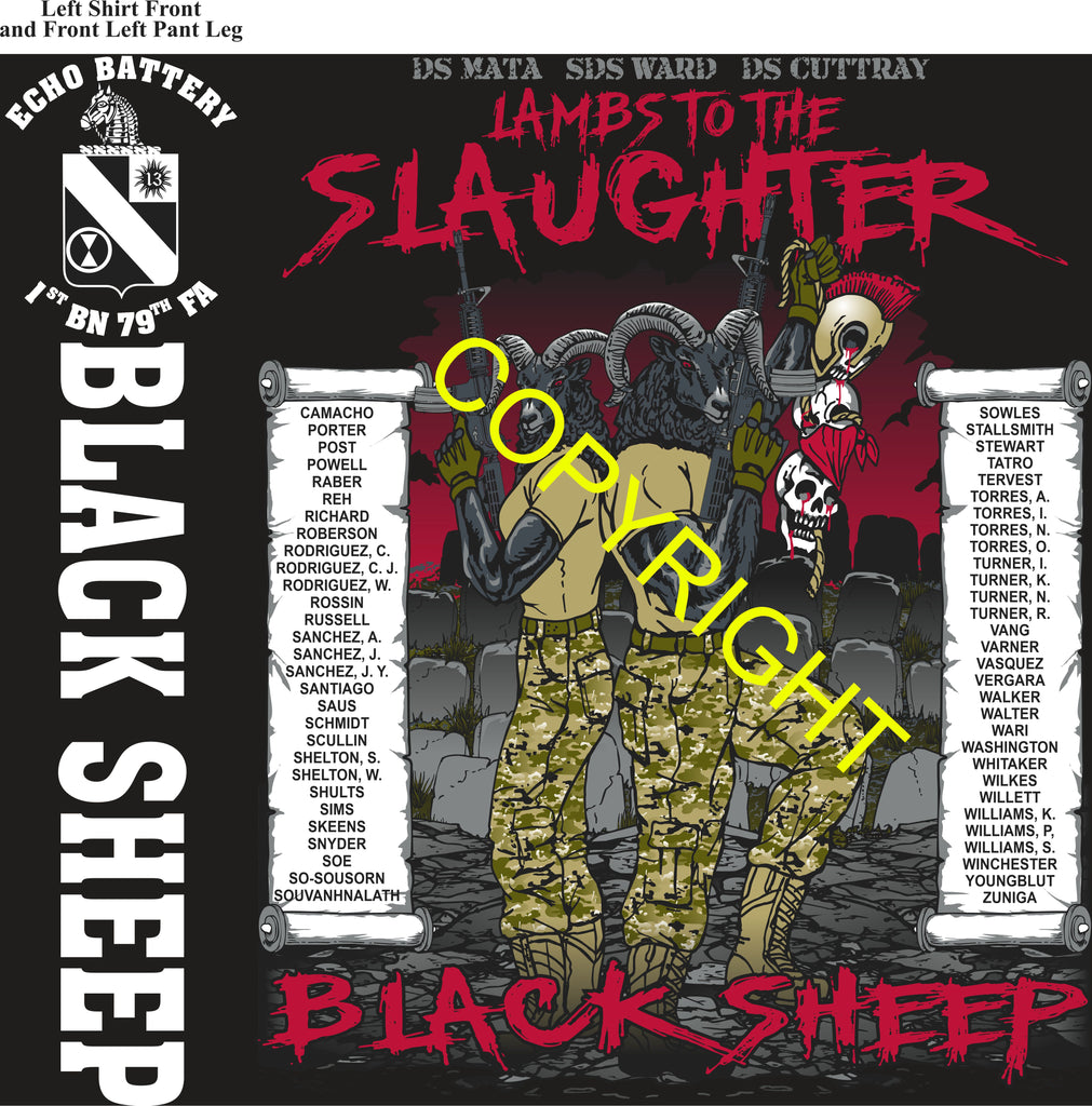 Platoon Items (direct-to-garment print) ECHO 1st 79th BLACK SHEEP 4th PLATOON AUG 2025 GRADUATED 8-29-2025