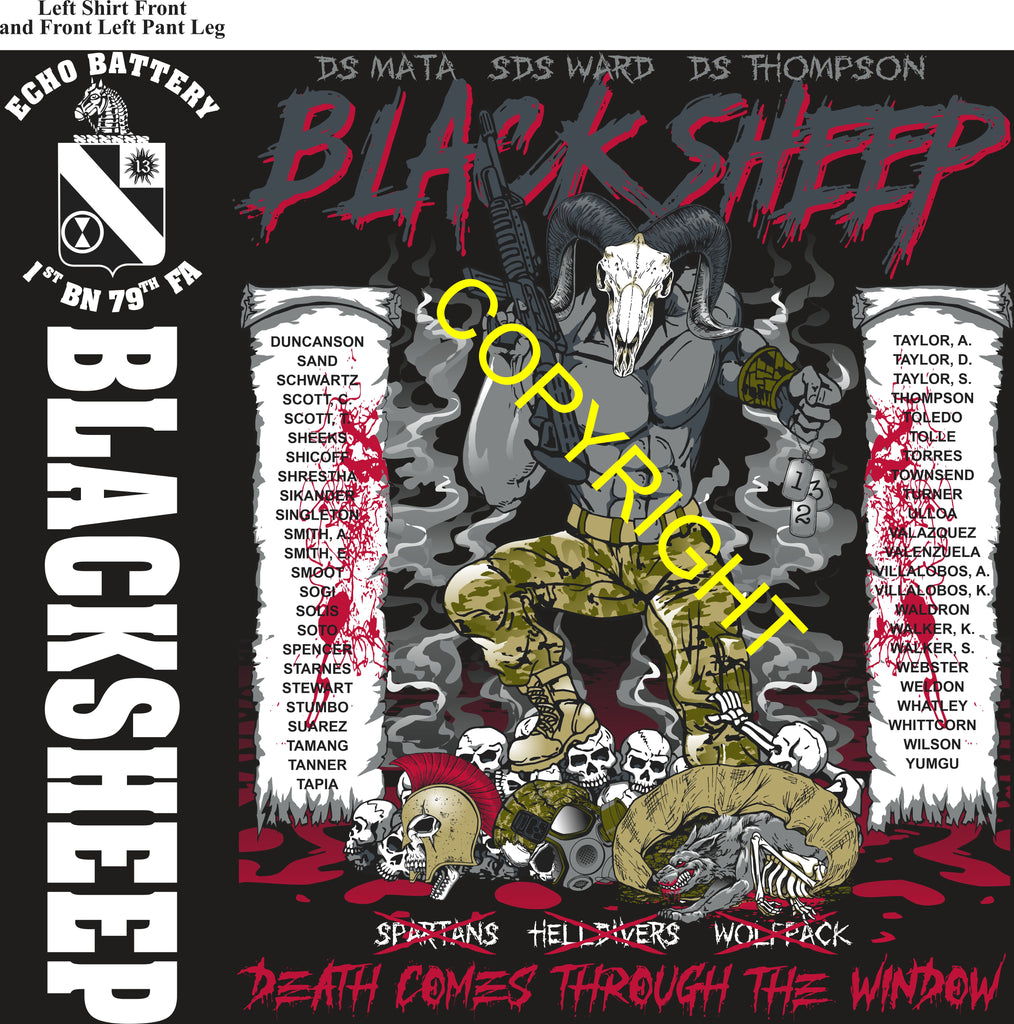Platoon Items (direct-to-garment print) ECHO 1st 79th BLACK SHEEP 4th PLATOON JUN 2026 PRE-SALE GRADUATING 6-26-2026