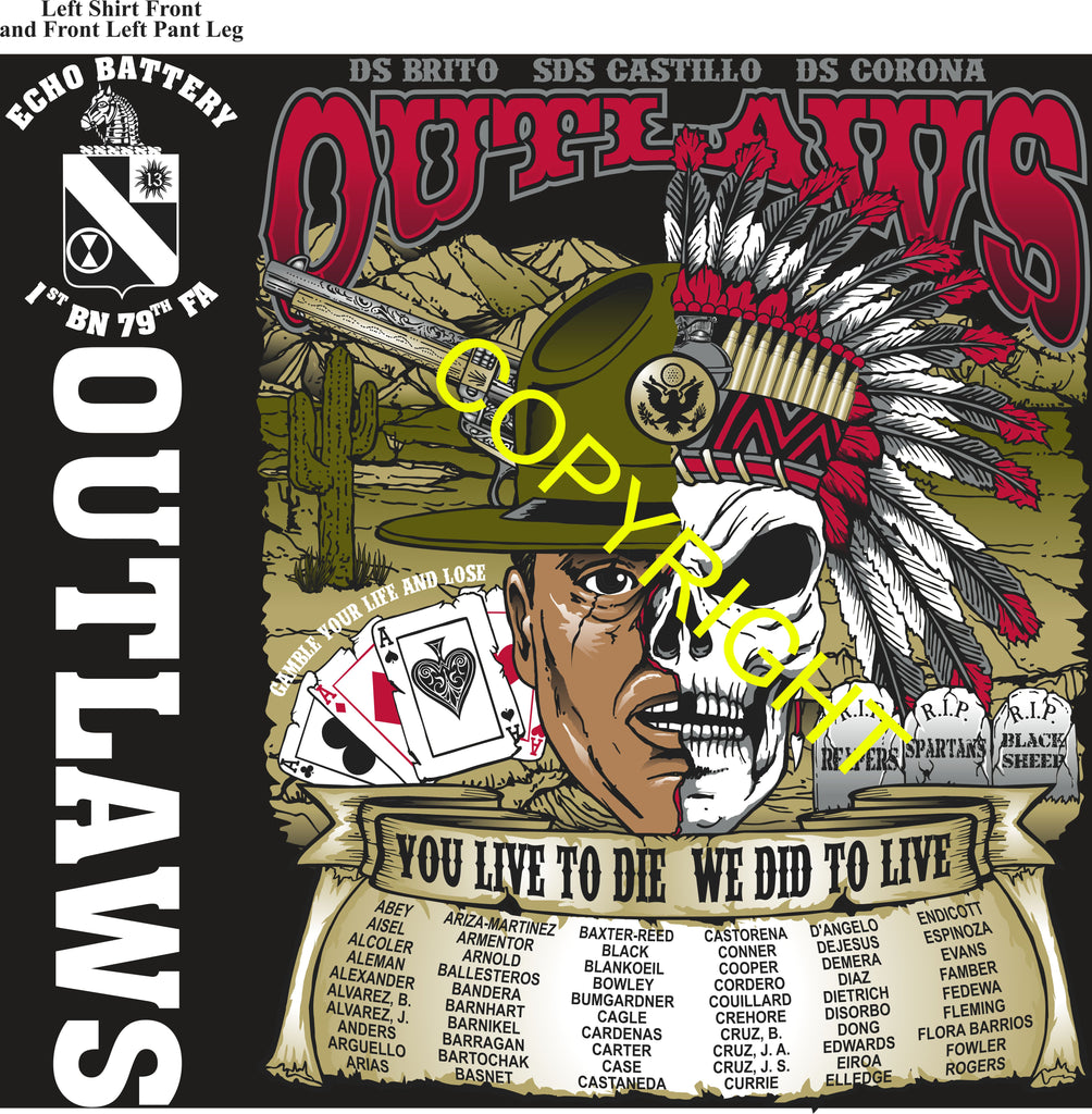 Platoon Items (direct-to-garment print) ECHO 1st 79th OUTLAWS 1st PLATOON AUG 2025 GRADUATED 8-29-2025