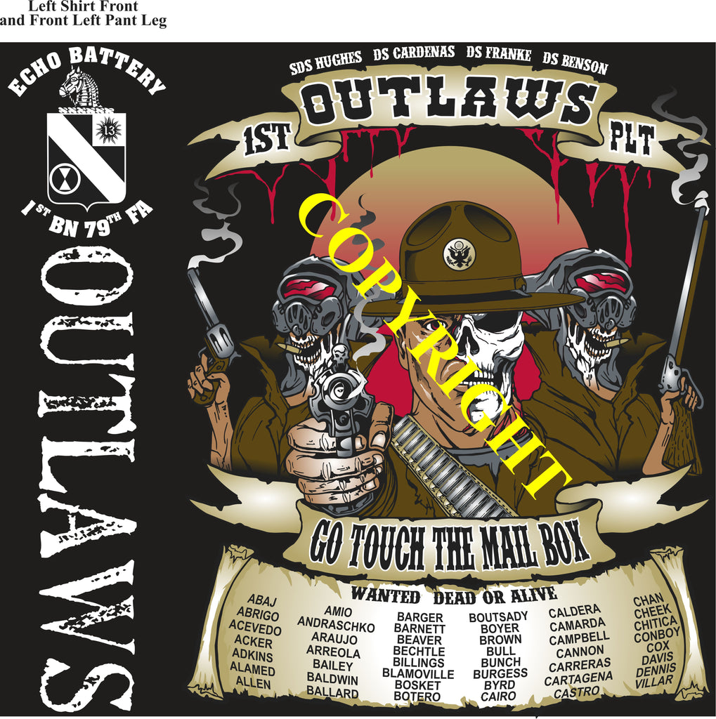 Platoon Items (2nd generation print) ECHO 1st 79th OUTLAWS 1st PLATOON JULY 2023