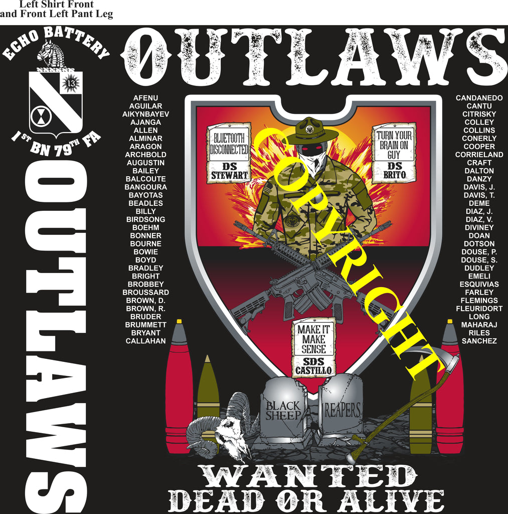 Platoon Items (direct-to-garment print) ECHO 1st 79th OUTLAWS 1st PLATOON JUN 2025 GRADUATED 6-6-2025