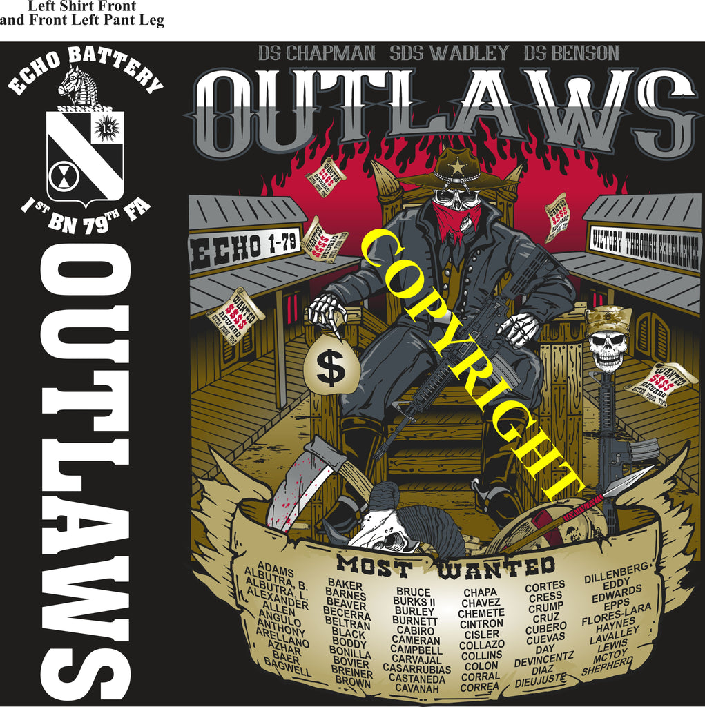 Platoon Items (direct-to-garment print) ECHO 1st 79th OUTLAWS 1st PLATOON NOV 2024