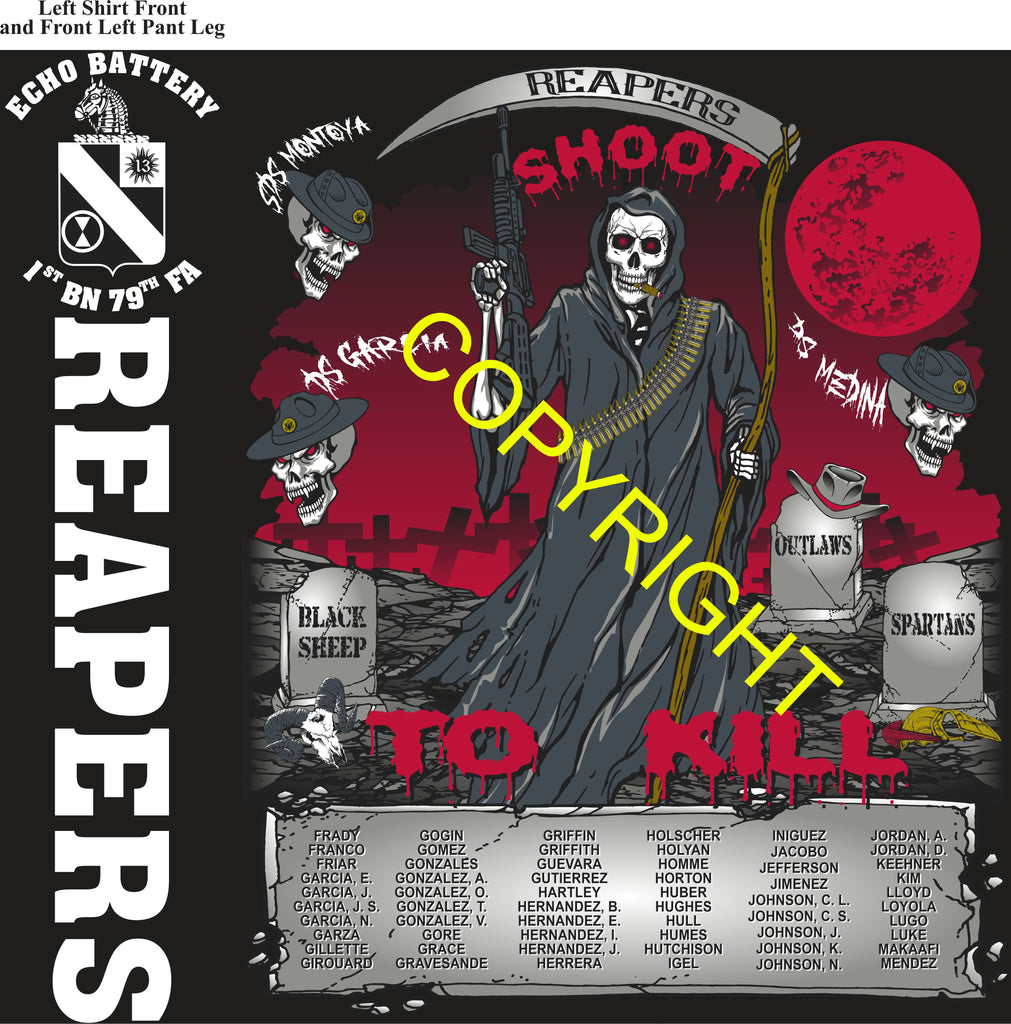 Platoon Items (direct-to-garment print) ECHO 1st 79th REAPERS 2nd PLATOON AUG 2025 GRADUATED 8-29-2025